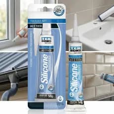 Silicone Acético Transparente 50g Tekbond Bisnaga Selante Vedação Banheiro Pia Box Vidro Alumínio