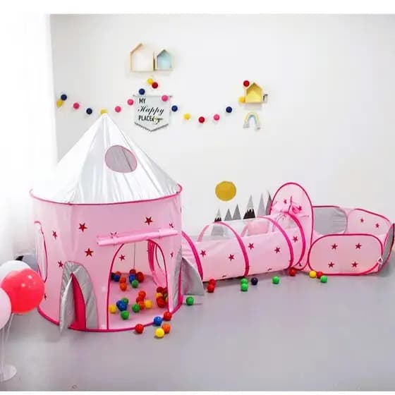 Barraca 3 em 1 Infantil Dobrável Piquenique das Princesas 3x1 Toca Tunel Com Variado Modelos