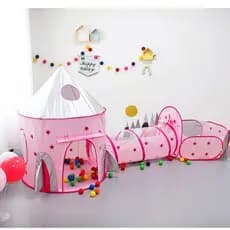 Barraca 3 em 1 Infantil Dobrável Piquenique das Princesas 3x1 Toca Tunel Com Variado Modelos