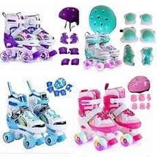 Patins Infantil 4 Rodas ARCO IRIS Com Luz De Led Top Patins Com Kit Proteção e Sem Kit Proteção Menina Menino