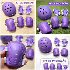 Capacete De Patins Criança serviu Ate 8 Anos Kit De Proteção Infantil Para Patinete e Skate Promoção
