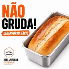 Forma de Pão Alumínio Reforçado | Assa Uniforme + Desenforma Fácil | Ideal Pão Caseiro e Bolo