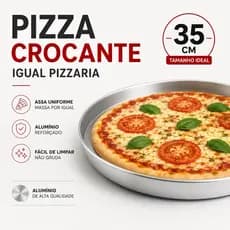 Forma de Pizza 35cm Alumínio Reforçado | Assa Uniforme | Crocante |