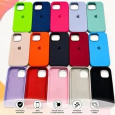Kit 3 Capa IPhone Aveludada Premium  11 12 13 14 15 16 17 Pro Max Capinha Aveludada Premium Anti Impacto