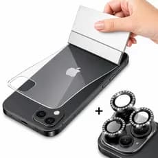 Película Traseira iPhone + Película Câmera 3D Brilho Proteção 360 Completa Anti Risco IPhone XR,11,12,13,14,15,16,17