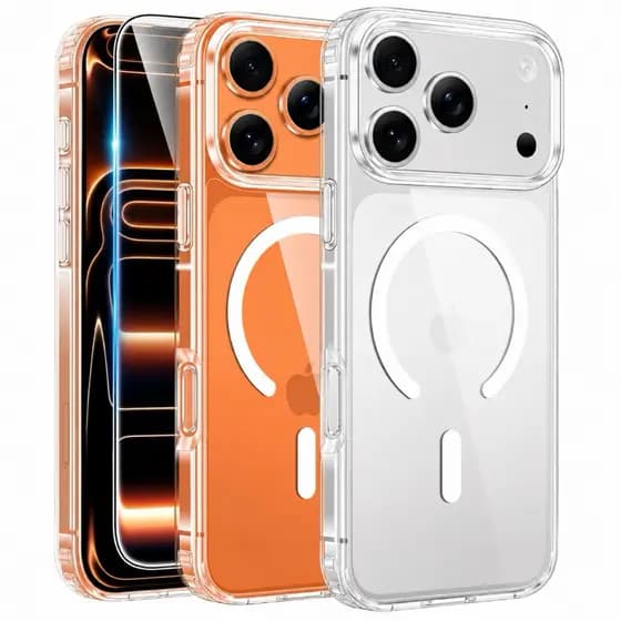 Capinha Clear Magnética + Película 9D/3D iPhone | Proteção Completa Premium 17,17Air,17 Pro,17 Pro Max