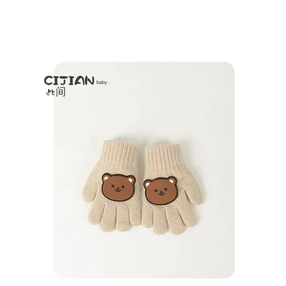 Crianças luvas outono inverno estilo bebê luvas de cinco dedos menino bebê menina bebê luvas de pelúcia meninos meninas