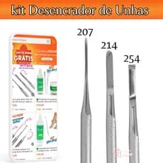 Kit 03 peças Bisturi 207, 214  Formão 254 manicure desencravar unha do pé