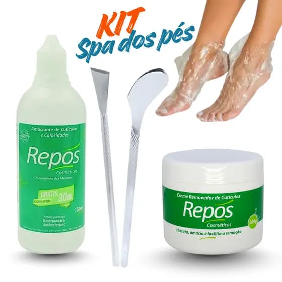 Kit Repós Amaciante E Removedor Bisturi 483 222 + 10 botas descartáveis podologia pé rachado