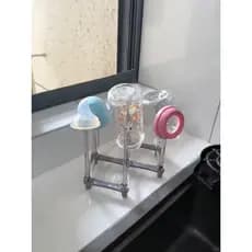 Rack de drenagem de secagem de garrafa de bebê copo de água dobrável rack de secagem portátil suporte de copo garrafa de
