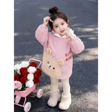 Macacão infantil para meninas, roupa externa estilo ocidental, à prova d'água, Anti-sujeira, desenho animado, urso, vest