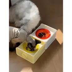 Tigela de comida para gatos Tigela de comida com suspensão de pescoço integrada Tigela de água para gatos Rack elevado T