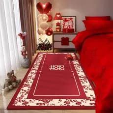 Quarto tapete de casamento tapete porta entrada cobertor cabeceira sala casamento vermelho pé tapete casa Bay janela cob