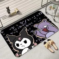 Sanrio Kuromi diatomácea lama tapete de chão dos desenhos animados banheiro absorvente macio tapete de porta de banheiro