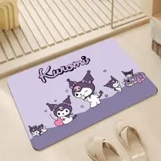 Sanrio Kuromi diatomácea lama tapete de chão dos desenhos animados banheiro absorvente macio tapete de porta de banheiro
