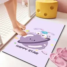 Desenhos animados Anime Ballet coelho bonito urso estrela Delu Stella tapete doméstico banheiro de lã curta pé tapete an