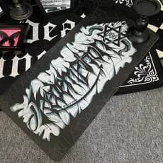 Original estilo gótico tapete quarto escuro cultura asiática nicho bruxa Design médio dois preto tapetes domésticos