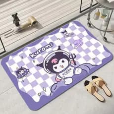 Sanrio Kuromi diatomácea lama tapete de chão dos desenhos animados banheiro absorvente macio tapete de porta de banheiro