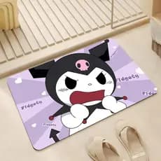 Sanrio Kuromi diatomácea lama tapete de chão dos desenhos animados banheiro absorvente macio tapete de porta de banheiro