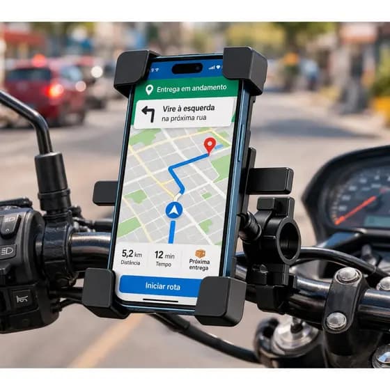 Suporte Moto Bike Celular Rotação 360° Resistente Firme Fácil Instalação Motoboy Ciclista