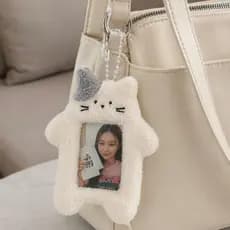 Holder Pelúcia Porta Cartão Photocard Idol Kpop Gatinho Chaveiro Bolsa Mochila Coreia BTS Stray Kids