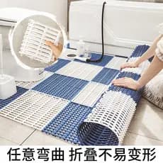 Novo banheiro doméstico Stitchable cor sólida antiderrapante tapete toalete chuveiro oco piso hidrofóbico