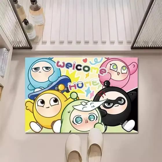 Bonito dos desenhos animados Eggboy festa de secagem rápida absorvente tapete de chão diatomácea lama tapete de banheiro