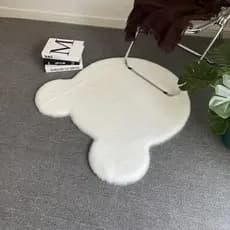 Ins tapete em formato de cabeça de urso, desenho animado, nórdico, moderno, simples, imitação de pele de coelho, decoraç