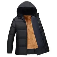 Jaqueta acolchoada de meia-idade de lã espessada jaqueta acolchoada masculina de meia-idade jaqueta de inverno para idos