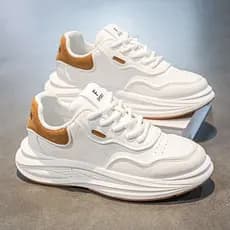2025 primavera sapatos masculinos novo estilo respirável sapatos brancos masculinos na moda All-Match tênis de sola gros