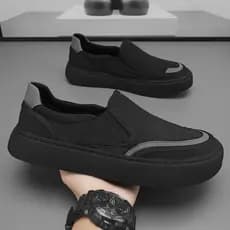 Novos sapatos masculinos verão deslizamento-On sapatos masculinos tênis de malha preta esportes casuais velho pequim sap