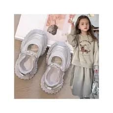 Meninas tênis leves 2026 primavera verão novo estilo sapatos infantis meninas sandálias de lantejoulas respirável sapato