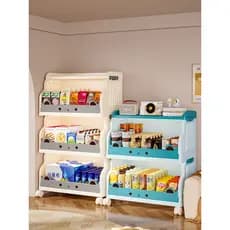 Pequeno carrinho rack doméstico lanche brinquedo rack de armazenamento removível mesa alimentação em camadas organizador