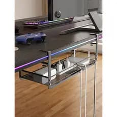 Cesta de suspensão sob a mesa, organizador de cabos perfurados, soquete de fio, organizador sob a mesa, rack de armazena