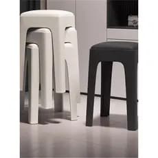 Banqueta de plástico engrossado nórdico moderno simples empilhável sedentário confortável macio coberto cadeira mesa jan