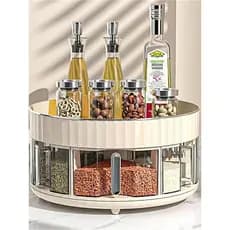 Caixa de armazenamento de cozinha rotativa tempero rack Multi-função acessível ferramenta caixa de armazenamento tempero