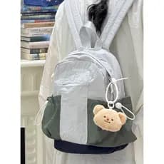 Casual costura contraste cor leve viagem ao ar livre crianças estudantes das mulheres dos homens mesmo estilo Mini mochi