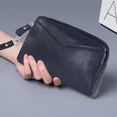 Bolsa de couro genuíno genuíno senhoras embreagem 2024 novo estilo grande capacidade bolsa de pulso versão coreana saco