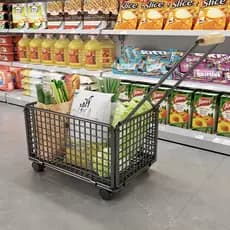 Cesta de compras de supermercado doméstico compras de supermercado pequeno carrinho portátil leve carrinho com rodas eng