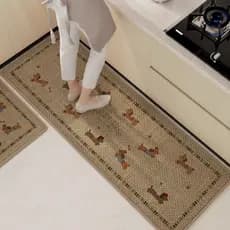 Tapete de linho para cachorro, tapete de cozinha antiderrapante, limpável, sem enxágue, especial, longo, absorção de águ