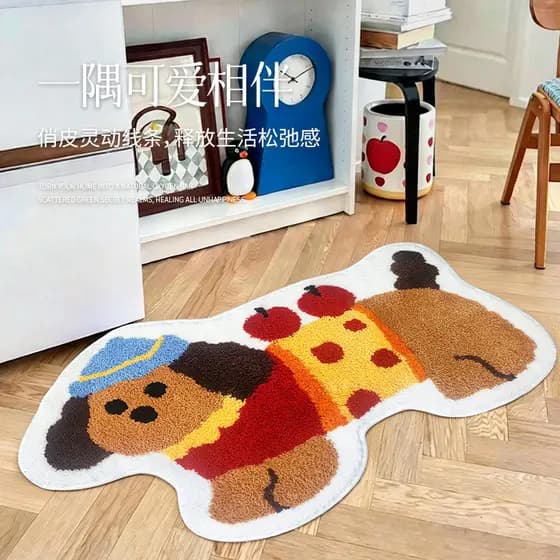 Dos desenhos animados dopamina filhote de cachorro tapete quarto das crianças bonito cobertor de cabeceira sala estar re