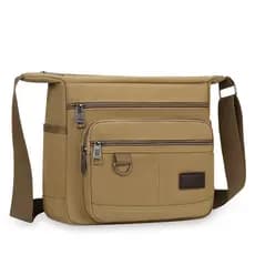 Bolsa de ombro masculina bolsa mensageiro grande capacidade lona negócios Commuter saco do telefone móvel multifuncional