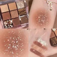 Paleta de sombras castanhas nove cores nicho marca doméstica portátil feminina cor terra arroz crocante outono inverno m