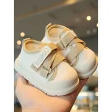Malha respirável da criança sapatos de bebê primavera outono sola macia antiderrapante menino bebê sapatos brancos Velcr