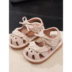 Sapatos infantis de sola macia para crianças pequenas, sapatos antiderrapantes de verão para bebês, sapatos de princesa