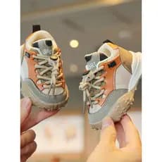 Bebê criança sapatos outono inverno novo estilo de sola macia antiderrapante tênis do bebê Velcro velo Lin
