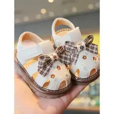 Bebê carne tendão-sola sapatos da criança verão novo estilo antiderrapante princesa bebê chamando sapatos Velcro bonito