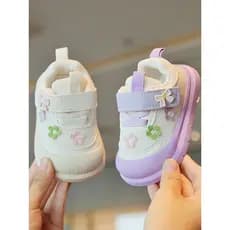 Infantil criança sapatos de caminhada primavera outono sola macia antiderrapante bebê princesa sapatos malha meninas úni