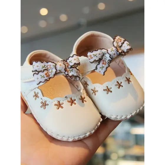 Primavera outono sapatos de bebê menina princesa sola macia sapatos de couro das crianças da criança Velcro Anti-desliza