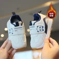 Bebê menino bebê criança sapatos inverno sola macia antiderrapante bebê criança sapatos de lã dos desenhos animados Velc